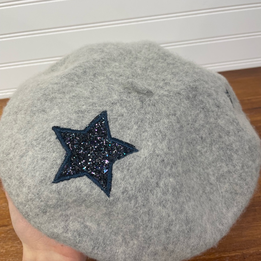 Target Wool Blend Glittery Star Gray Women’s Beret Hat EUC - Picture 8 of 9